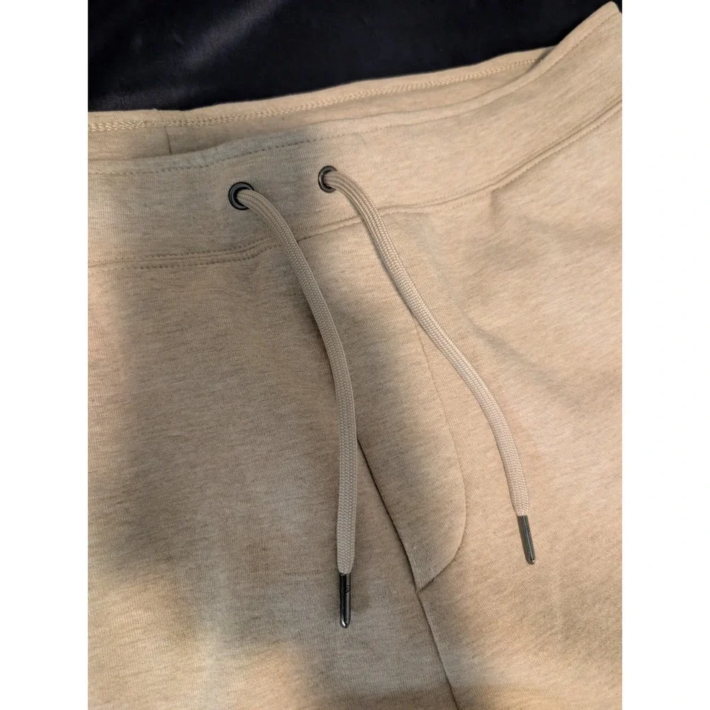 Polo Ralph Lauren Mens L Beige Cotton Fleece Jogger Pants Drawstring Tapered Leg